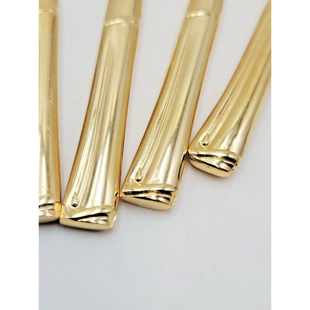National Escapade Iced Tea Spoon 7.5 in Gold Plated Stainless Set of 6 Spoons